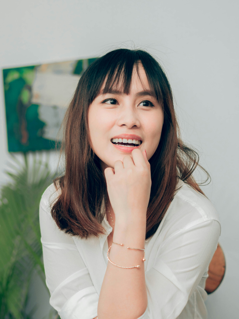 Energetic team member in a modern office