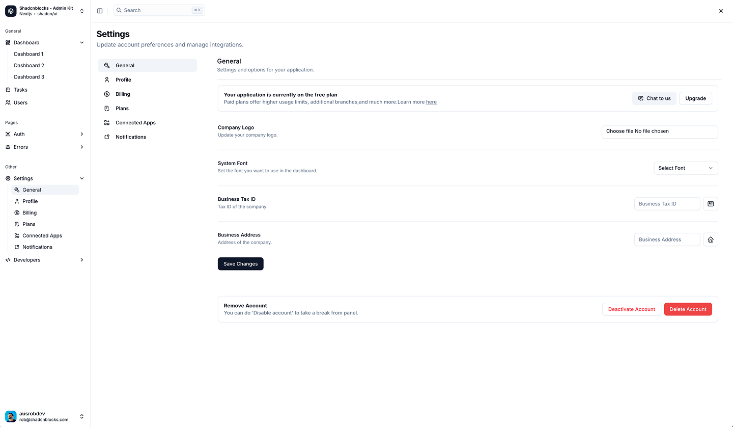 admin dashboard preview